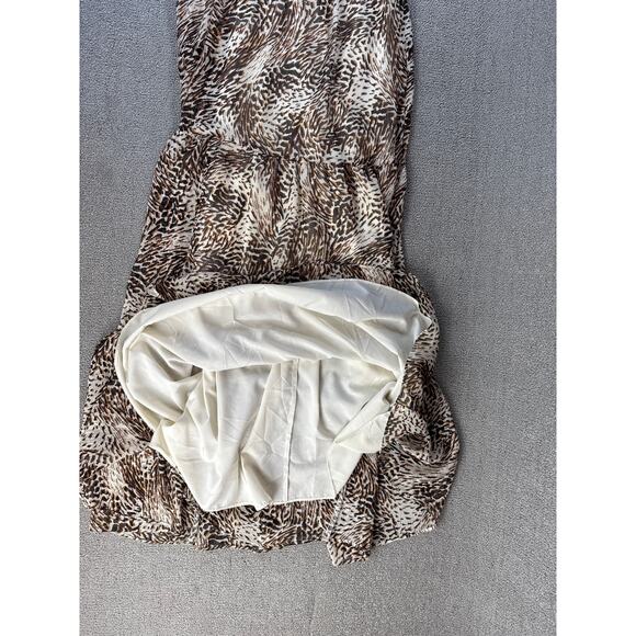 Express Maxi Dress Chiffon Tiered Animal Abstract Print Sleeveless Medium - Picture 7 of 10